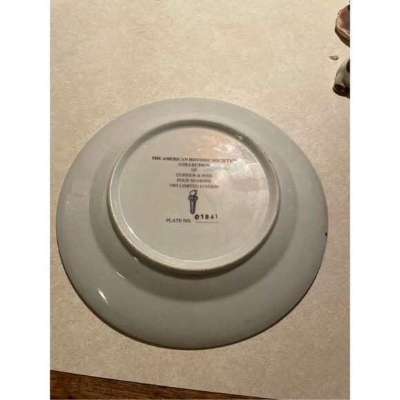 CURRIER and IVES PLATE American Homestead Set 3 - Picture 9 of 10